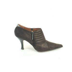 Donald J Pliner Ankle Shootie Heel Zip Pointed Toe Brown Womens US 9 M